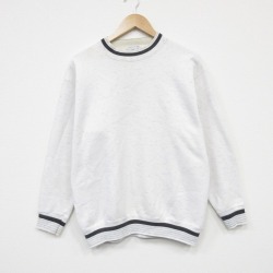L★古着 オニータ 長袖 スウェット メンズ 90年代 90s 無地 クルーネック USA製 薄グレー 霜降り 26mar05