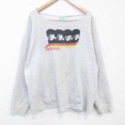 XL★古着 長袖 ロック バンド スウェット メンズ 00年代 00s ビートルズ 大きいサイズ クルーネック 薄グレー 霜降り【spe】 26mar02