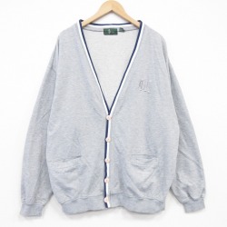 【20%OFF】90s 長袖スウェットカーディガン CH グレー XL | 古着
