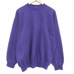 XL★古着 TULTEX 長袖 スウェット メンズ 90年代 90s 無地 大きいサイズ クルーネック USA製 紫 26mar02