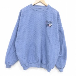 XL★古着 長袖 トップス メンズ 90年代 90s ディレクター 大きいサイズ コットン クルーネック USA製 薄紺 26mar02