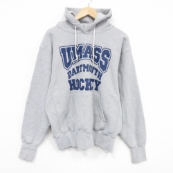 XL★古着 長袖 スウェット パーカー メンズ 00年代 00s UMASS 大きいサイズ USA製 グレー 霜降り 26mar09