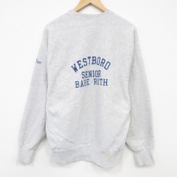 XL★古着 リー Lee 長袖 スウェット メンズ 90年代 90s SENIOR 刺繍 クルーネック USA製 薄グレー 霜降り 26mar09