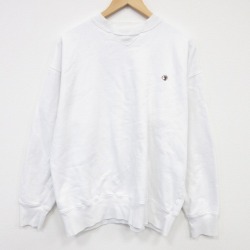 XL★古着 ダックヘッド 長袖 スウェット メンズ 90年代 90s ワンポイントロゴ 大きいサイズ クルーネック 白 26mar09