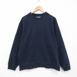 L★古着 エルエルビーン 長袖 スウェット メンズ 00年代 00s 無地 クルーネック 紺 26mar13
