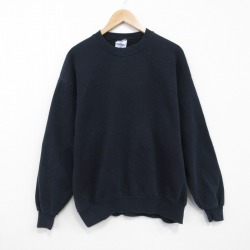 L★古着 ジャージーズ 長袖 スウェット メンズ 90年代 90s 無地 クルーネック USA製 黒 26mar13