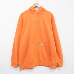 XL★古着 カーハート 長袖 スウェット パーカー メンズ 大きいサイズ オレンジ 26mar13