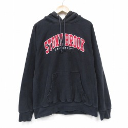 XL★古着 MVスポーツ長袖 スウェット パーカー メンズ 00年代 00s STONY 大きいサイズ 黒 26mar13