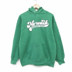 L★古着 ジャージーズ 長袖 スウェット パーカー メンズ 90年代 90s マーチングバンド USA製 緑 26mar13