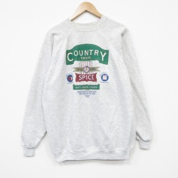 XL★古着 ヘインズ 長袖 スウェット メンズ 90年代 90s SPICE ラグラン クルーネック USA製 薄グレー 霜降り 26apr01