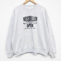 XL★古着 長袖 スウェット メンズ 90年代 90s ゴルフ 大きいサイズ クルーネック 薄グレー 霜降り 26mar21