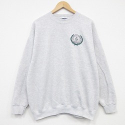 XL★古着 リー Lee 長袖 スウェット メンズ 90年代 90s カレッジ 大きいサイズ クルーネック USA製 薄グレー 霜降り 26mar21