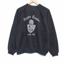 XL★古着 TULTEX 長袖 スウェット メンズ 90年代 90s 騎士 ラグラン クルーネック 黒 26mar25