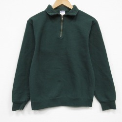 S★古着 ジャージーズ 長袖 ハーフジップ スウェット メンズ 00年代 00s 無地 薄緑 26mar25