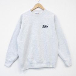 L★古着 長袖 スウェット メンズ 90年代 90s DAV クルーネック USA製 薄グレー 霜降り 26apr01