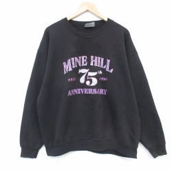 XL★古着 リー Lee 長袖 スウェット メンズ 90年代 90s MINE 大きいサイズ クルーネック USA製 黒 26apr04