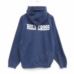 L★古着 長袖 スウェット パーカー メンズ 90年代 90s HOLY USA製 紺 26apr04