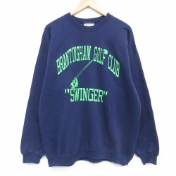 XL★古着 ヘインズ 長袖 スウェット メンズ 90年代 90s スインガー クルーネック USA製 紺 26apr04