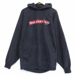 XL★古着 STEVE&BARRYS 長袖 スウェット パーカー メンズ Impala リバースタイプ 大きいサイズ 黒 26apr06