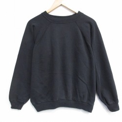 L★古着 ヘインズ 長袖 スウェット メンズ 90年代 90s 無地 クルーネック USA製 黒 26apr06