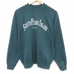 L★古着 フルーツオブザルーム 長袖 スウェット メンズ 00年代 00s テキサス ラグラン クルーネック 濃緑 26apr06
