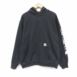 XL★古着 カーハート 長袖 スウェット パーカー メンズ 黒 26apr07