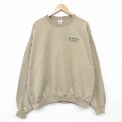 XL★古着 ジャージーズ 長袖 スウェット メンズ 00年代 00s ベンフィールド 大きいサイズ クルーネック ベージュ 26apr07