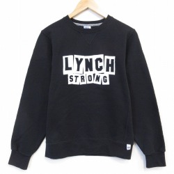 S★古着 ラッセル 長袖 スウェット メンズ LYNCH クルーネック 黒 26apr08