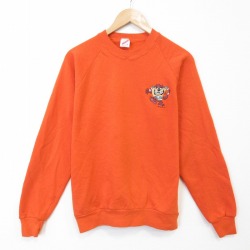 M★古着 ジャージーズ 長袖 スウェット メンズ 80年代 80s ルーニーテューンズ タズ クルーネック USA製 オレンジ 26apr08
