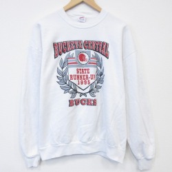 XL★古着 ジャージーズ 長袖 スウェット メンズ 90年代 90s バックス アメフト クルーネック USA製 白 26apr21