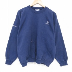 XL★古着 ヘインズ 長袖 スウェット メンズ 00年代 00s トヨタ クルーネック 紺 26apr11