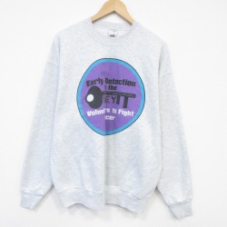 XL★古着 フルーツオブザルーム 長袖 スウェット メンズ 90年代 90s キー クルーネック 薄グレー 霜降り 26apr11