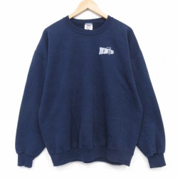 XL★古着 ジャージーズ 長袖 スウェット メンズ 90年代 90s HNB クルーネック USA製 紺 26apr13