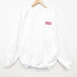 XL★古着 WEK 長袖 スウェット メンズ 80年代 80s レストラン 大きいサイズ コットン クルーネック USA製 白 26apr16