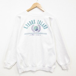 L★古着 ヘインズ 長袖 スウェット メンズ 90年代 90s テキサス ラグラン クルーネック USA製 白 26apr16