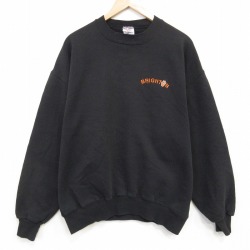 XL★古着 ジャージーズ 長袖 スウェット メンズ 90年代 90s BRIGHTON クルーネック USA製 黒 26apr16