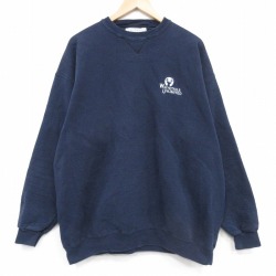 XL★古着 長袖 スウェット メンズ 90年代 90s WHITETAILS 大きいサイズ クルーネック USA製 紺 26apr17
