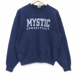 M★古着 ジャージーズ 長袖 スウェット メンズ 00年代 00s クルーネック 紺 26apr17