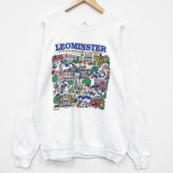 XL★古着 フルーツオブザルーム 長袖 スウェット メンズ 90年代 90s レオミンスター ラグラン クルーネック USA製 白 26apr22