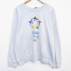 XL★古着 オニータ ONEITA 長袖 スウェット メンズ 90年代 90s アトランタオリンピック ラグラン クルーネック USA製 薄グレー 霜降り 26apr22