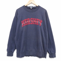 XL★古着 ジャンスポーツ 長袖 スウェット メンズ 00年代 00s ペンシルベニア クルーネック 紺 26apr22