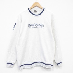L★古着 オニータ ONEITA 長袖 スウェット メンズ 90年代 90s ユタ クルーネック USA製 薄グレー 霜降り 26apr22