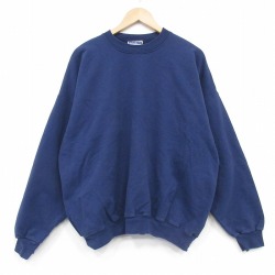 XL★古着 ヘインズ 長袖 スウェット メンズ 00年代 00s 無地 大きいサイズ クルーネック 紺 26apr22