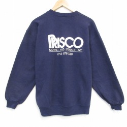L★古着 ジャージーズ 長袖 スウェット メンズ 90年代 90s PRISCO クルーネック USA製 紺 26apr23