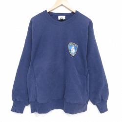 XL★古着 リー Lee 長袖 スウェット メンズ 90年代 90s ポリス リバースタイプ クルーネック USA製 紺 26apr24