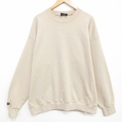 XL★古着 ジャンスポーツ 長袖 スウェット メンズ 00年代 00s 無地  大きいサイズ クルーネック ベージュ 26apr27