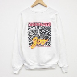 TULTEX 80s 長袖スウェット シマウマ ホワイト M | 古着