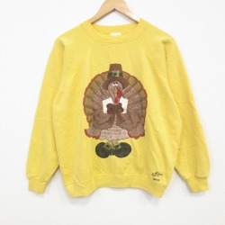 ヘインズ 90s 長袖スウェット ハンドペイント イエロー L | 古着