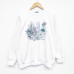 NORTHERN REFLECTIONS 00s 長袖スウェット 花 ホワイト L | 古着