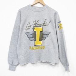 アイオワ 90s ラグランスウェット 霜降り グレー L | 古着